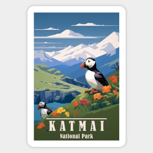 Katmai National Park Travel Poster Sticker